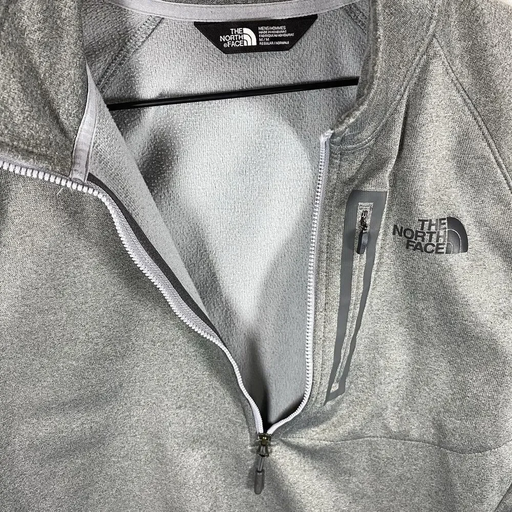 North Face Jacket Mens Medium Gray Canyonlands 1/2 Zip Fleece Mock Neck Pullover